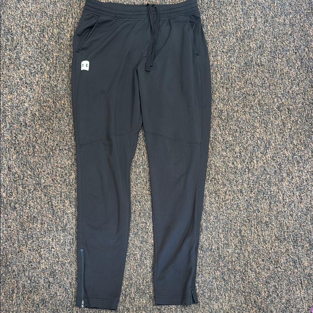 Men's Black Under Armour track pants